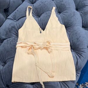 Zara Coral Ribbed Top with Belt